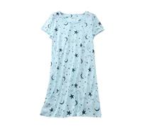 Nighties for Elderly Women Cute Short Short Sleeve Women's Nightwear Crewneck Nightdresses for Women UK Knitted Cotton Nightshirts for Wmen Graphic Print Nightgown Sleepwear Homewear