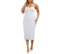 Nighties for Women Women's Full Slips Long Spaghetti Strap Under Dress (White, XXXXXL)