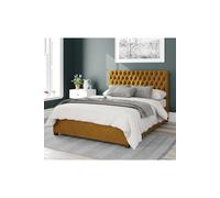 Nightingale Upholstered Ottoman Storage Bed, Plush Velvet Fabric Aspire Mustard King