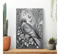 Nightjar Dusty Miller Wall Art for Living Room Modern Canvas Framed Prints Paintings Artwork for Walls, Minimalist Abstract Art Pictures for Hallway, Office Wall Decor 16x24inch(40x60cm)