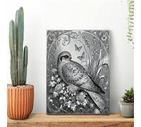Nightjar Dusty Miller Wall Art for Living Room Modern Canvas Framed Prints Paintings Artwork for Walls, Minimalist Abstract Art Pictures for Hallway, Office Wall Decor 12x16inch(30x40cm)