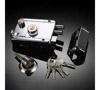 Nightlatch Lock with Keys, Solid Stainless Steel Rim Cylinder Lock High Security Night Latch Locks for 30 to 50mm Thick Gate Shed Doors - Right