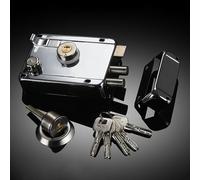 Nightlatch Lock with Keys, Solid Stainless Steel Rim Cylinder Lock High Security Night Latch Locks for 30 to 50mm Thick Gate Shed Doors - Left