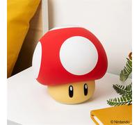Paladone Super Mario Super Mushroom SquishyGlo Rechargeable Light - Soft Silicone Night Light with 3 Brightness Levels, Official Nintendo® Lamp