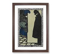 Nightly Conversations by Moriz Jung Framed Print | A2 Walnut Framed Wall Art | Ready to Hang | Modern Nature Picture | Living Room Bedroom Lounge Office