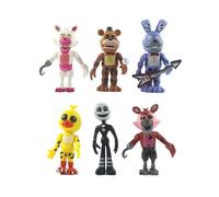 (Nightmare) 6pcs FNAF Five Nights At Freddy's Action Figures Mini Figurines Fans Gift
