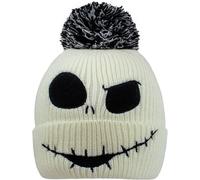 Heroes Inc Nightmare Before Christmas Beanie Pom-Jack Face Jumbo Cap, White, One Size