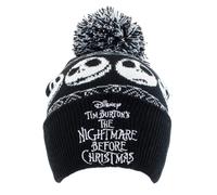 NIGHTMARE BEFORE CHRISTMAS Black Jack Skellington Pom Beanie Hat One Size