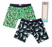 Nightmare Before Christmas Boxer Brief Set - Bundle with 2 Pairs of Oogie Boogie and Zero Mens Size Medium MeUndies Boxer Briefs Plus Bookmark | Nightmare Before Christmas Underwear for Men