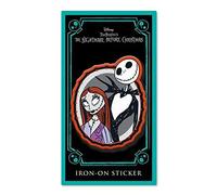 Nightmare Before Christmas Embroidered Jack and Sally Iron On Patch (One Size) (Grey/White/Orange)