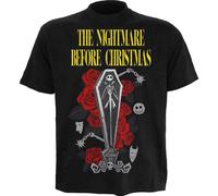 NIGHTMARE BEFORE CHRISTMAS - JACK COFFIN - Front Print T-Shirt Black Spiral Black M