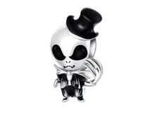 Nightmare Before Christmas Jack Skellington Charm 925 Sterling Silver Charm Compatible with Pandora Charms,and Many Other UK Charm Bracelets.