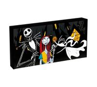 Nightmare Before Christmas Light Up Canvas 30cm x 15cm, Official Licensed LED Wall Art, Letterbox Framed Canvas Print for Bedroom, Living Room, Home Decor Gift