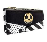 Nightmare Before Christmas Patchwork Metal Jack Badge Purse Clutch Coin Pocket & Card Holder, Black