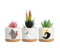 Nightmare Before Christmas Succulent Plant Pots Set of 3, Funny Ceramic Planter Pot Garden Decor Housewarming Gift