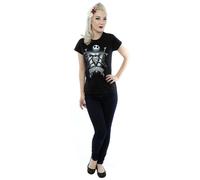 Nightmare Before Christmas Women's Misfit Love Jack Skellington Cotton T-Shirt in Black | Size: XS Nightmare Before Christmas Black XS
