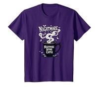 Nightmare Before Coffee: Spooky Morning Brew for Goths T-Shirt, Youth, Purple, Small