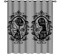 Nightmare Christmas Blackout Curtains Halloween Pumpkin Nightmare Christmas Print Pattern Eyelet Blackout Room Darkening Window Drapes for Bedroom Living Room 2 Panels W50 x D140cm