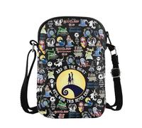 Nightmare Cross Body Bag Jack Sally Messenger Bag Halloween Party Gift Nightmare Halloween Shoulder Bag (Never Ends Cross Body)
