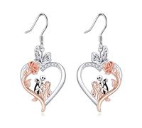 Nightmare Earrings Sterling Silver Crystal Jack and Sally Jewelry (A-Nightmare Earrings-Rose Flower)