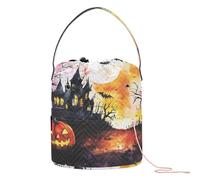 Nightmare Halloween Bat & Castle Crochet Bags Yarn Bag Organizer Portable Needle Storage for Crochet Holder Knitting Accessories