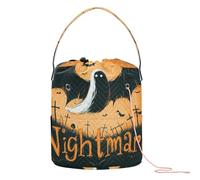 Nightmare Halloween Bat & Ghostly Crochet Bag Crochet Bag Organizer Portable Travel Bag for Knit Crochet Crochet Organizer