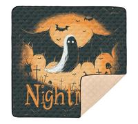 Nightmare Halloween Bat & Ghostly Cute Foldable Baby Gym & Activity Mat for Indoor Outdoor Washable Activity Entertainment Mat for Baby Toddler Infant, 50'' x 50''