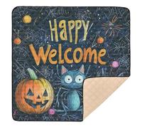Nightmare Halloween Happy Halloween Cat Large Stylish Baby Playmat for Indoor Outdoor Washable Padded Play Mat for Babies Infants Toddlers, 50'' x 50''