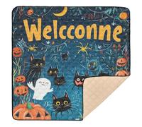 Nightmare Halloween Happy Halloween Cat Soft Foam Baby Playmat for Indoor Outdoor Portable Baby Play Tummy Time Mat for Babies Infants Toddlers, 50'' x 50''