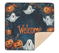 Nightmare Halloween Orange Welcome Soft Padded Baby Play Mat for Indoor Outdoor Lightweight Activity Gym Mat for Baby Kids Toddlers Infants, 50'' x 50''