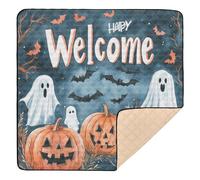 Nightmare Halloween Pumpkin Happy Halloween Bats Large Sturdy Baby Gym & Activity Mat for Indoor Outdoor Water Resistant Infant Play Mat for Baby Kids Toddlers Infants, 50'' x 50''