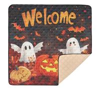 Nightmare Halloween Pumpkin Happy Halloween Bats Large Sturdy Baby Playmat for Floor Waterproof Tummy Time Mat for Babies Infants Toddlers, 50'' x 50''