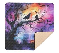 Nightmare Halloween Tree Crows Art Cute Foldable Baby Play Mat for Floor Comfortable Tummy Time Mat for Babies Infants Toddlers, 50'' x 50''