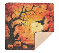 Nightmare Halloween Tree Crows Pumpkins Ghosts Large Stylish Baby Gym & Activity Mat for Floor Non-Toxic Tummy Time Activity Mat for Babies Infants Toddlers, 50'' x 50''