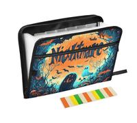 Nightmare Happy Halloween Pumpkin Bat Expanding File Jackets 13 Pockets A4 Letter Size with Zipper Closure for Office Supplies Folders
