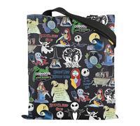 Nightmare Inspired Tote Bag Nightmare Skull Merch Jack and Sally Fans Gift Zero Ghost Dog Shoulder Bag (Night Ghost BLK)