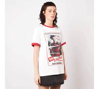 Nightmare On Elm Street Don't Fall Asleep Unisex Ringer T-Shirt - White / Red | Size: Medium Nightmare On Elm Street White M