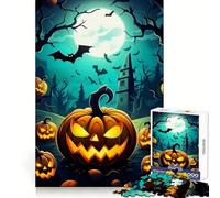 Nightmare Spooky Pumpkins Jigsaw Puzzles for Adults 1000 Piece Mind Puzzle Slow Enjoy Image Assembly Perfect Present (38x52cm)
