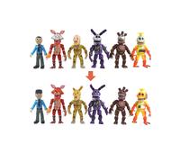 (Nightmare Version) FNAF Five Nights At Freddy's Mini Action Figures Toys Model Funtime Rockstar Glamrock Withered Nightmare Freddy Foxy Bonnie Chica