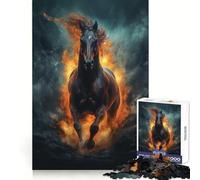 Nightmare Wild Horse Mare Hard Jigsaw Puzzle for Adults 1000 Pieces Smart Game Home Enjoy Image Assembly Festive Gift (38x52cm)