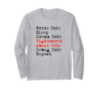 Nightmares About Code Debugging Meme Long Sleeve T-Shirt