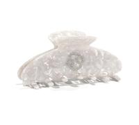 Night's Dream 1564 Zodiac Aries Hair Claw Clip, Red and White Marbled Pattern with Rhinestones, Large Size (Cancer, Silver And White Marbled, Large)