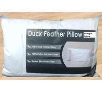 NIGHTS Hotel Quality 100% Duck Feather Pillow Pair Soft Extra Filling Pillow Available in 1 pack of 2 pillows or 1pk of 4 pillows or a Single Pack(1)