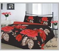 Nights Online STYLISH, PATTERNED DUVET/PILLOW CASE CONTEMPORARY/CLASSIC BEDDING SET (King, Isabella Red)