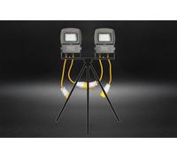Nightsearcher Linkstar Twin 100W Kit, 2X 100W Floodlights With 2.2M Swing Legged Tripod Stand, 24,000 Lumens