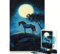 Nightshadow Horse Jigsaw Puzzles for Adults 1000 Piece Mind Puzzle Slow Enjoy Image Assembly Perfect Present (50x75cm)