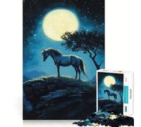 Nightshadow Horse Jigsaw Puzzles for Adults1000 Pieces Strengthen Memory Home Pastime Clean Edge Elegant Gift (38x26cm)