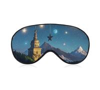 Nightsky Hanging Moon Sleep Mask Comfort Travel Eye Masks with Adjustable Elastic Strap Soft Funny Block Light Sleep Eye Cover for Side Sleeper for Nap Men Women Gift