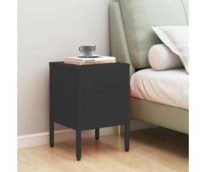 Nightstand Anthracite Steel 35x35x51 cm Lockable Cabinet Adjustable Shelf Secure