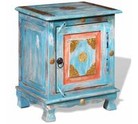 Nightstand Bedside Table Side Cabinet Decor Solid Mango Wood Orange/Blue vidaXL
